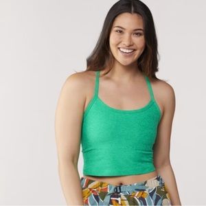 Beyond Yoga Slim Racerback Cropped Tank Top in Green